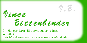 vince bittenbinder business card